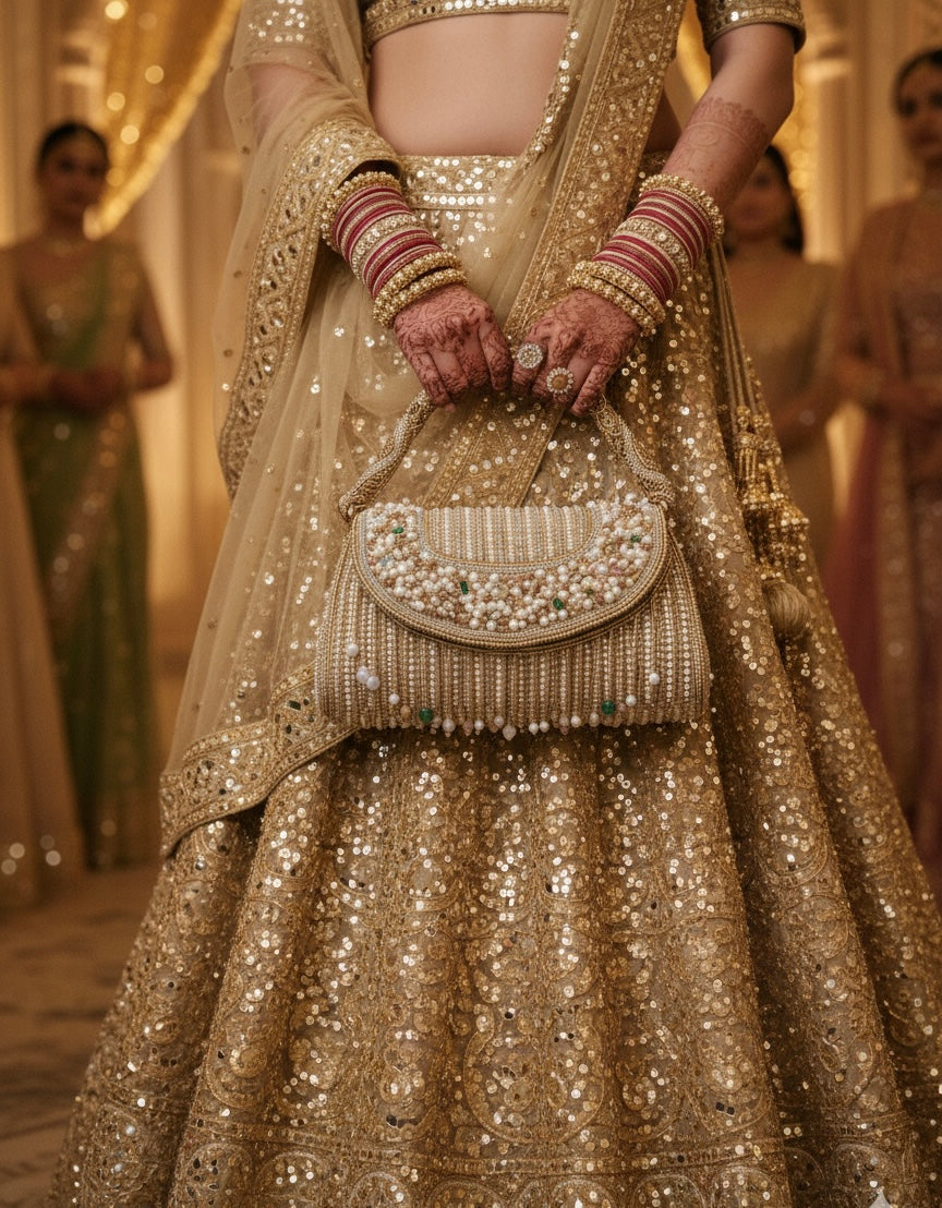 Gilded Pearl Petal Purse